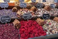 Colorful herbal tea from spice bazaar, traditional tea in Istanbul,