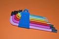 Colorful Hex keys on the table Royalty Free Stock Photo