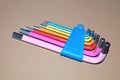 Colorful Hex keys on the table Royalty Free Stock Photo