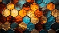 Colorful hexagon background. 3d rendering, 3d illustration. Generative AI Royalty Free Stock Photo