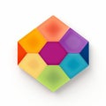 Colorful Hexagon On White Background: A Modern And Vibrant Design Royalty Free Stock Photo