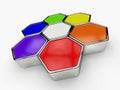 Colorful hexagonal shapes
