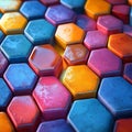 Colorful hexagonal tiles create stunning abstract pattern Royalty Free Stock Photo