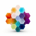 Colorful Hexagons: Translucent Layers Of Symmetrical Arrangement