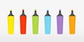 Colorful highlighter pens set. Vector illustration for your design