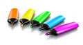 Colorful Highlighter Set on White