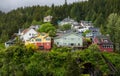 Colorful hillside homes above the town of Ketchikan Alaska