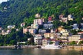 Lake Como and Como city lakeside colorful houses Italy