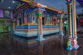 Colorful Hindu cult, praying place inside the Batu Caves campus