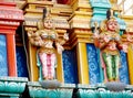 Colorful hindu statues on temple walls Royalty Free Stock Photo