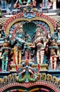 Colorful hindu statues on temple walls Royalty Free Stock Photo