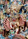 Colorful hindu statues on temple walls Royalty Free Stock Photo