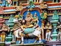 Colorful hindu statues on temple walls Royalty Free Stock Photo