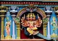 Colorful hindu statues on temple walls Royalty Free Stock Photo