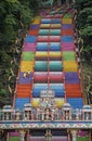 colorful hindu temple at the batu caves in kuala lumpur Royalty Free Stock Photo