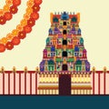 Hindu Temple on Pattern Background Royalty Free Stock Photo