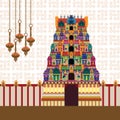 Hindu Temple on Pattern Background Royalty Free Stock Photo