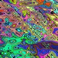 Colorful hippie vivid shapes wave line arts background. Psychedelic wall paper design for prints