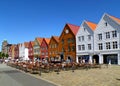 Colorful Historic Buildings of the Bryggen Hanseatic Wharf of Bergen, UNESCO World Heritage Site in Bergen, Norway Royalty Free Stock Photo