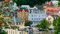 Colorful Historic Buildings, Karlovy Vary, Czech Republic Royalty Free Stock Photo