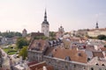 Colorful historic buildings in old town Tallinn, Estonia