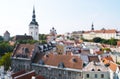 Colorful historic buildings in old town Tallinn, Estonia