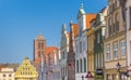 Colorful historic facades at the market square of Wismar