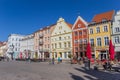 Colorful historic houses at the market square of Greifswald