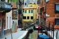 Colorful historical buildings and bridge, in Venice, Italy