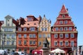 Colorful, historical Market square tenements.Lower Silesia, WROCLAW, Europe.