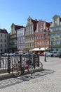 Colorful, historical Market square tenements.Lower Silesia, WROCLAW, Europe.