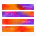 Colorful holi banners set