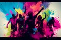 Colorful holi powder blowing up. Holi festival and celebration. Background. AI Generated Royalty Free Stock Photo