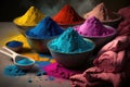 Colorful Holi powder Generative AI