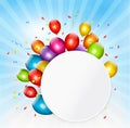 Colorful holiday background with balloons. Royalty Free Stock Photo