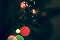 Colorful holiday nature bokeh. Abstract Christmas darck background Royalty Free Stock Photo