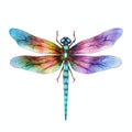 Colorful Holographic dragonfly beautiful nature Royalty Free Stock Photo