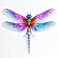 Colorful Holographic dragonfly beautiful nature Royalty Free Stock Photo
