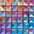 Colorful holographic geometric cubes in an iridescent paqttern. Royalty Free Stock Photo
