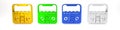 Colorful Home stereo with two speakers icon isolated on white background. Music system. Minimalism concept. 3D render