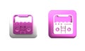 Colorful Home stereo with two speakers icon isolated on white background. Music system. Square button. 3D render