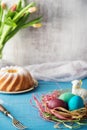 Colorful homemade painted easter eggs Royalty Free Stock Photo