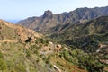 Colorful homes in Guaidil near Vallehermoso town and valley on the island of La Gomera, Canary Islands, Spain Royalty Free Stock Photo