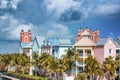 Colorful homes of Nassau coastline, Bahamas Royalty Free Stock Photo