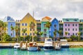 Colorful homes of Nassau coastline, Bahamas Royalty Free Stock Photo