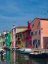 Colorful homes on the canal in Burano Italy