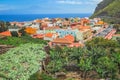 Colorful homes in Vallehermoso town Royalty Free Stock Photo