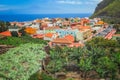 Colorful homes in Vallehermoso town Royalty Free Stock Photo