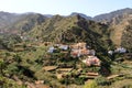 Colorful homes in Vallehermoso town and valley on the island of La Gomera, Canary Islands, Spain Royalty Free Stock Photo