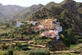 Colorful homes in Vallehermoso town and valley on the island of La Gomera, Canary Islands, Spain Royalty Free Stock Photo